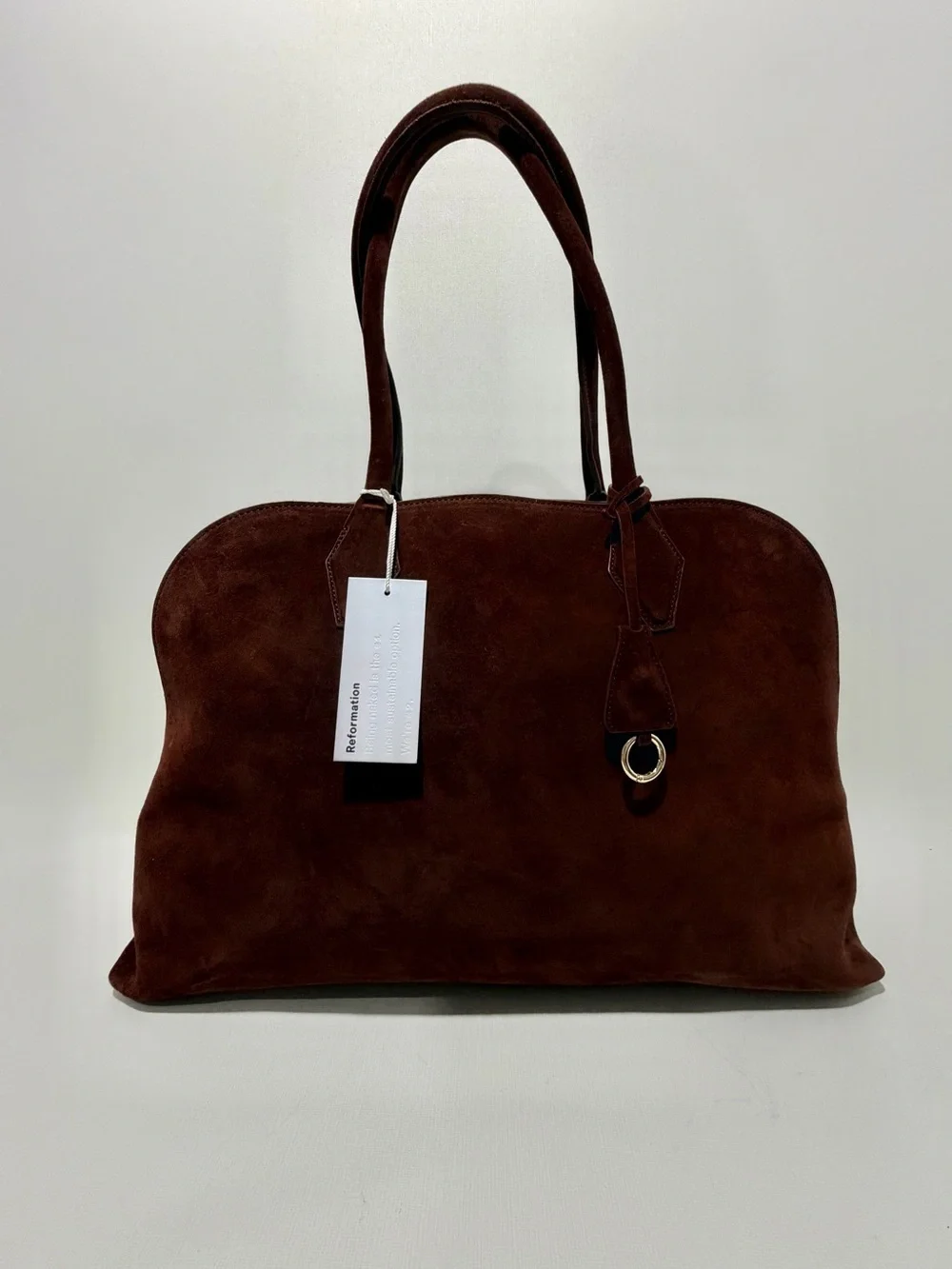REFORMATION Seraphina Suede Tote - Espresso Suede